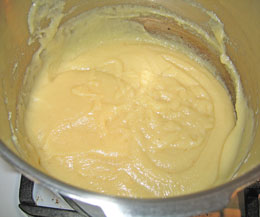 burfi during the cooking